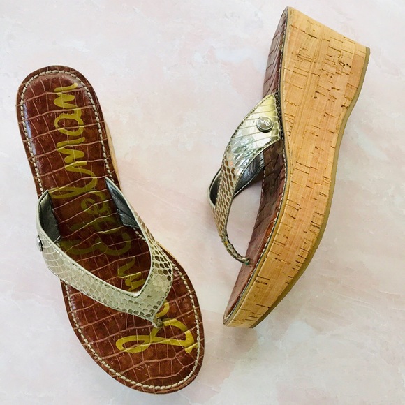 Sam Edelman Shoes - Sam Edelman Romy Sandal Light Gold Snake Sz 8.5M